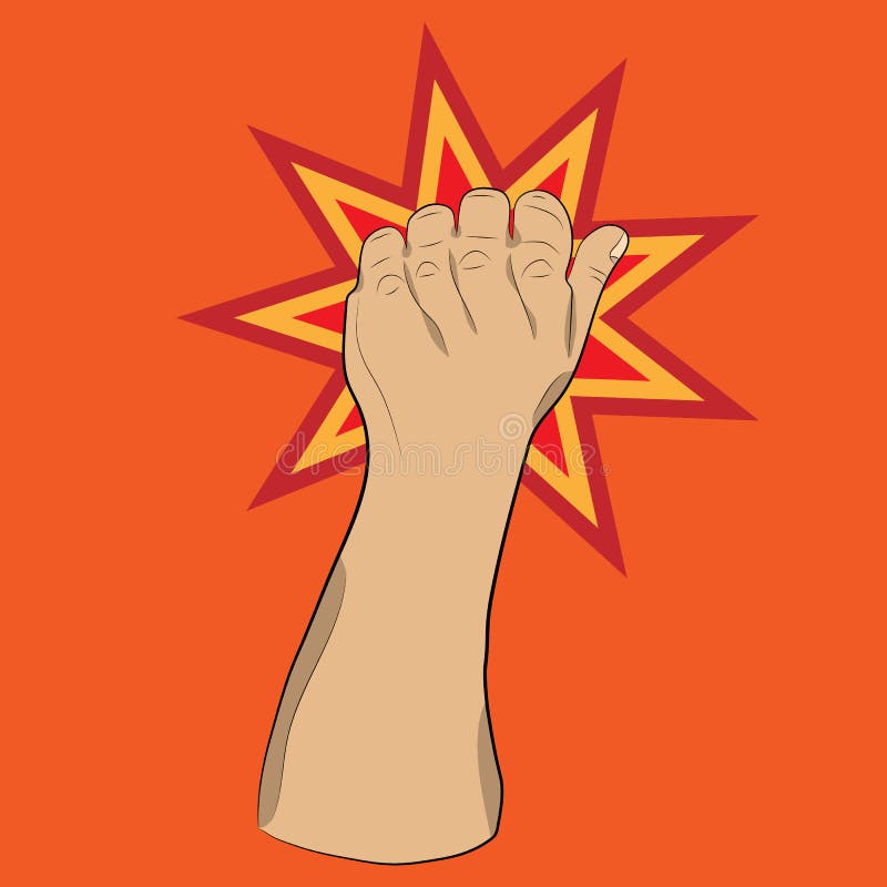 Fist Up Vector Drawing Illustration Stock Vector Illustration of