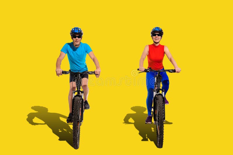 Fit couple cycling