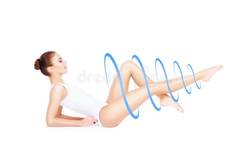 Fit and sporty young girl with arrows isolated on white background. royalty free stock images Fit and sporty young girl with arrows isolated on white background. royalty free stock images