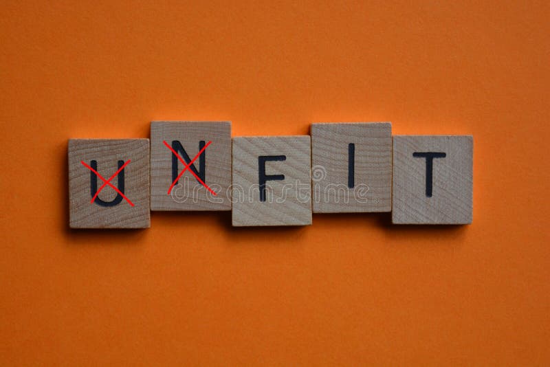Fit, Unfit, Words with Opposite Meanings Stock Photo Image of connect