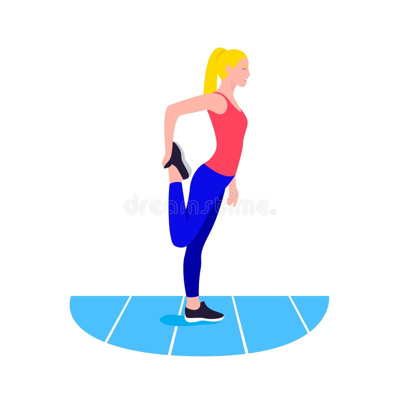 Fit Woman Stretching Warmup Girl Do Sports Workout Stock Vector Illustration Of Sportswear Lifestyles