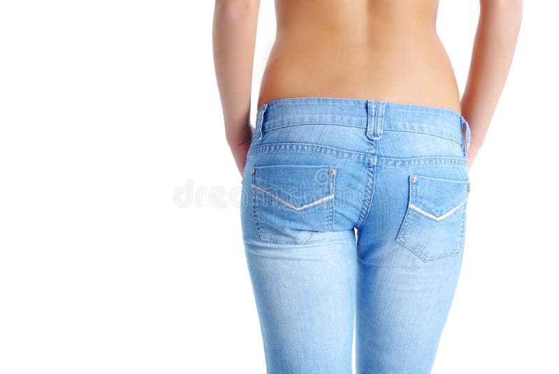 Fit woman wearing blue jeans