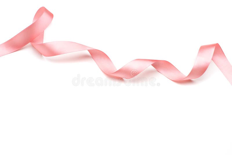 Fita cor-de-rosa do cetim isolada no branco fotos de stock Fita cor-de-rosa do cetim isolada no branco fotos de stock