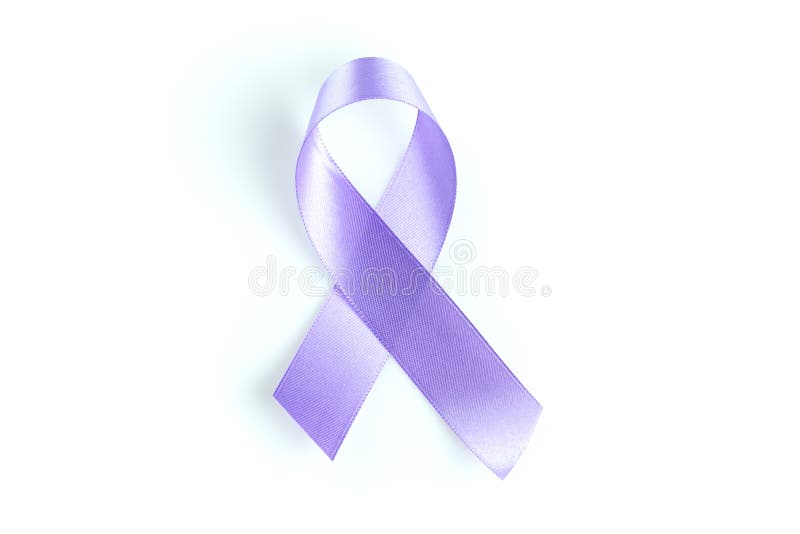 Health symbol lavender ribbon on white background. Health symbol lavender ribbon on white background.