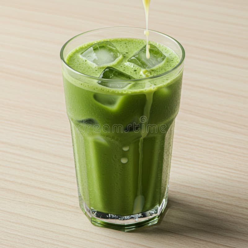 Fita de Matcha Latte com Leite Condensado ilustração royalty free