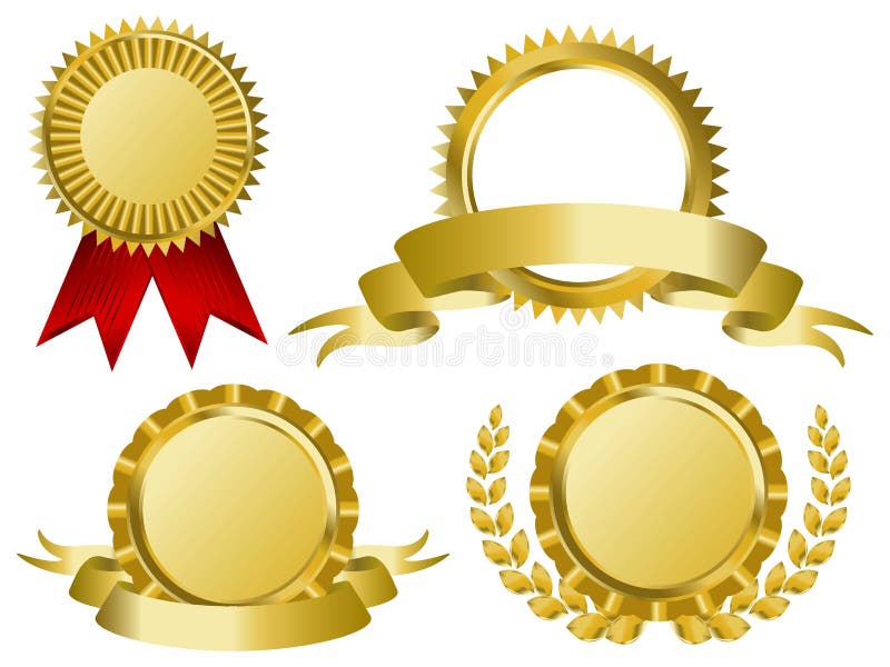 Fitas da concessão do ouro ilustração royalty free Fitas da concessão do ouro ilustração royalty free