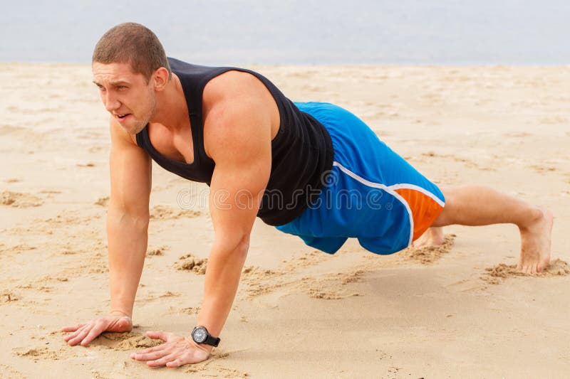 Fitness on the beach stock image. Image of background 44626633
