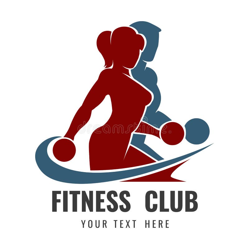 Fitness Club Logo with Training Bodybuilders Stock Vector - Illustration of  grace, character: 191222560