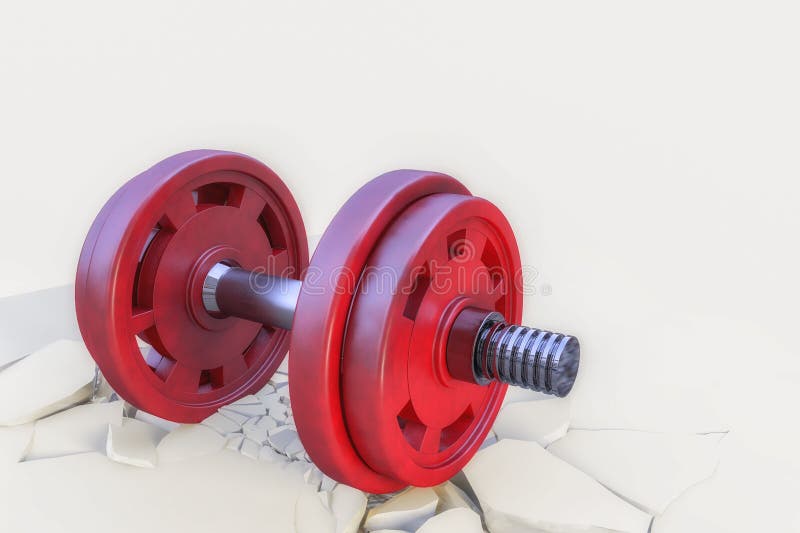 Fitness Dumbbells on Broken Floor Stock Illustration Illustration of