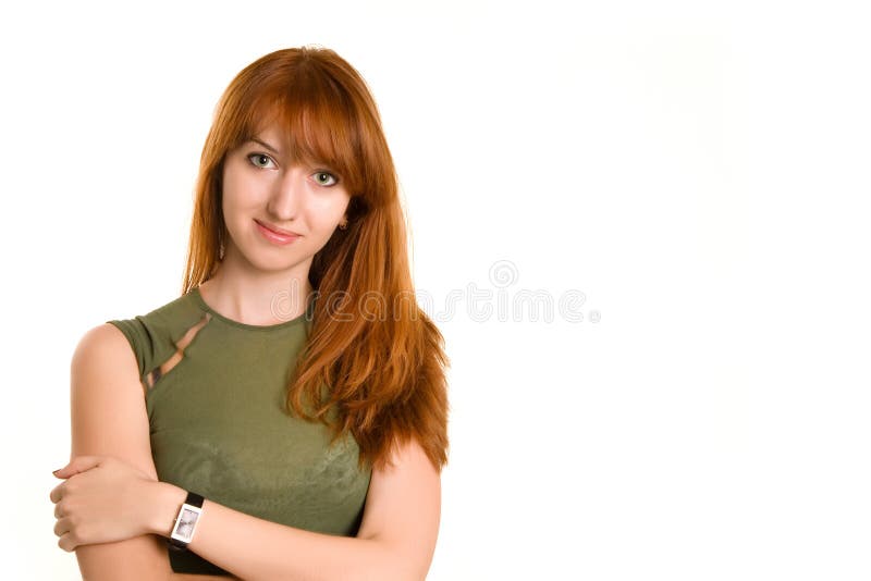 Fitness girl in green t-shirt