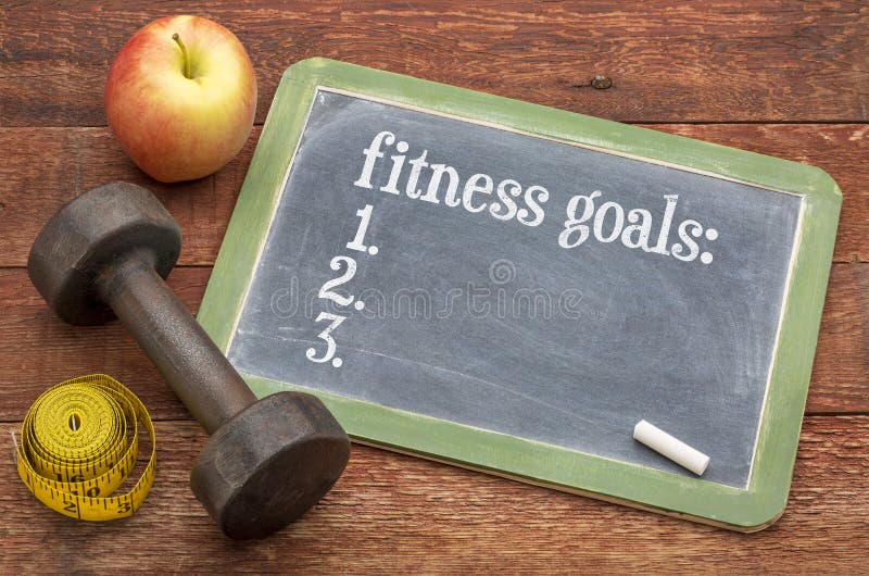 Fitness goals list on blackboard