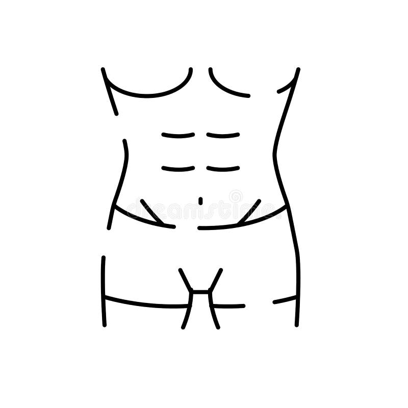 Sixpack abs Icon - Download in Colored Outline Style