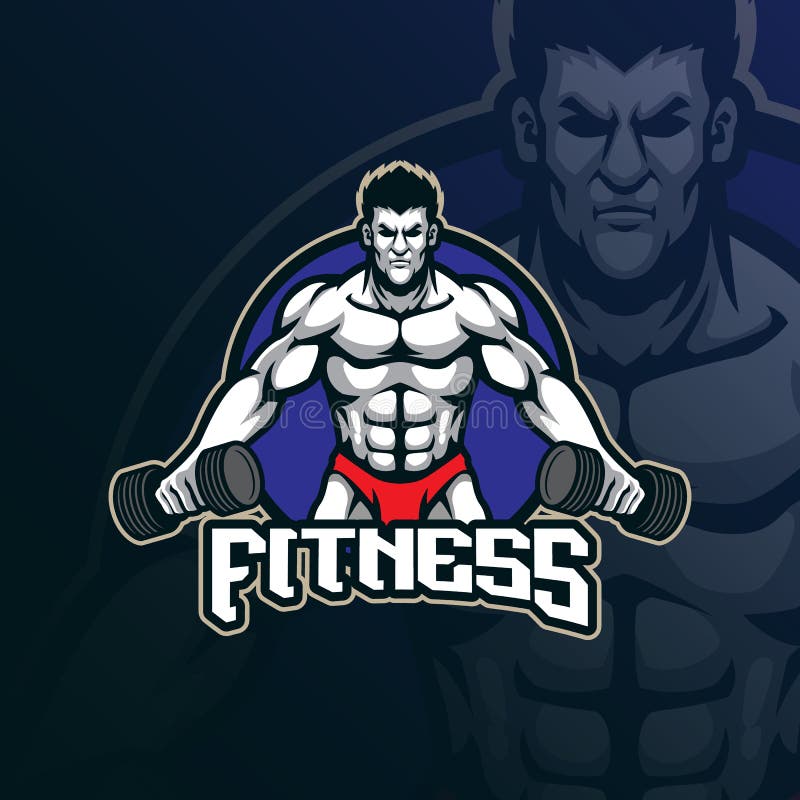 Fitness Mascot Logo Design Vector with Modern Illustration Concept ...