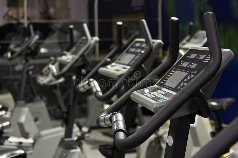 Fitness centre, health bikes, spinning studio. Fitness centre, health bikes, spinning studio