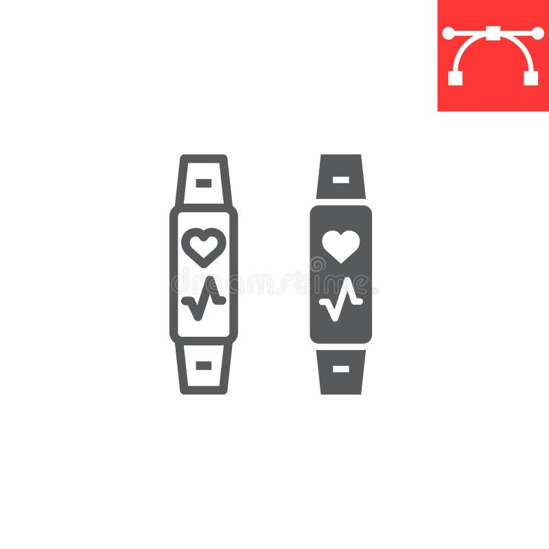 Fitness Tracker Glyph Icon, Fitness and Sport, Fitness Band Sign Vector