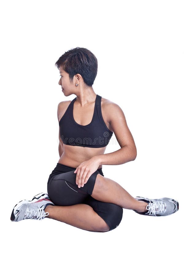 Fitness trainer doing stretching stock images Fitness trainer doing stretching stock images