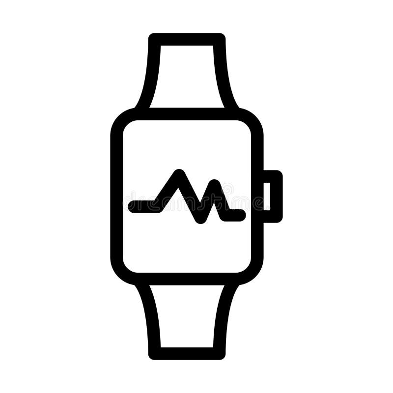 Fitness Watch Thick Line Icon Stock Illustration Illustration of