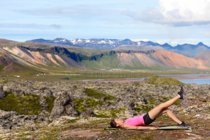 Fitness woman exercising single leg glute bridge