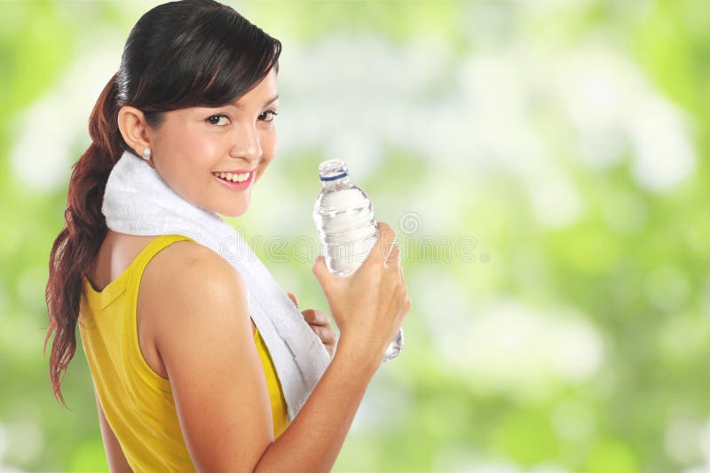 Fitness woman with water