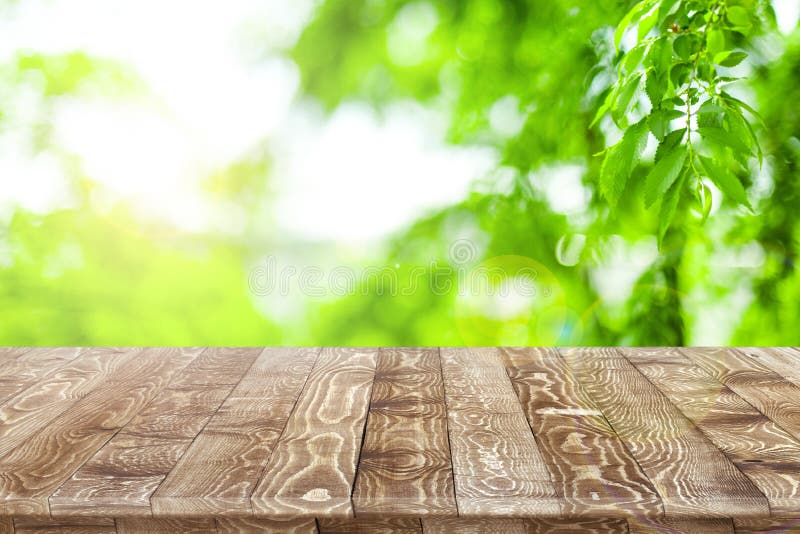 Fitted wooden worktop surface stock photography