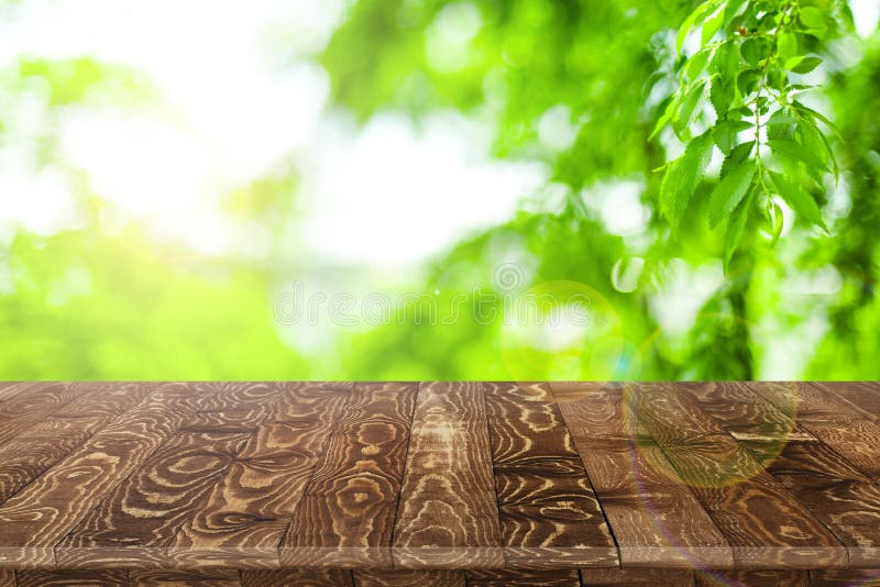 Fitted wooden worktop surface royalty free stock image