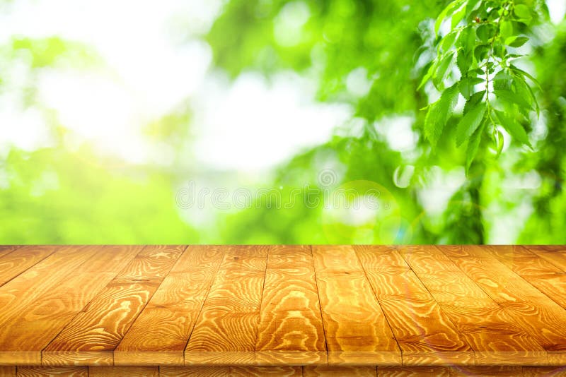 Fitted wooden worktop surface stock photography