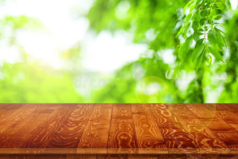 Fitted wooden worktop surface royalty free stock image