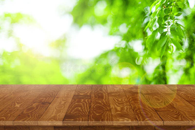 Fitted wooden worktop surface stock photography