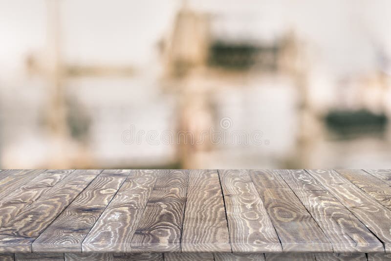 Fitted wooden worktop surface stock photography