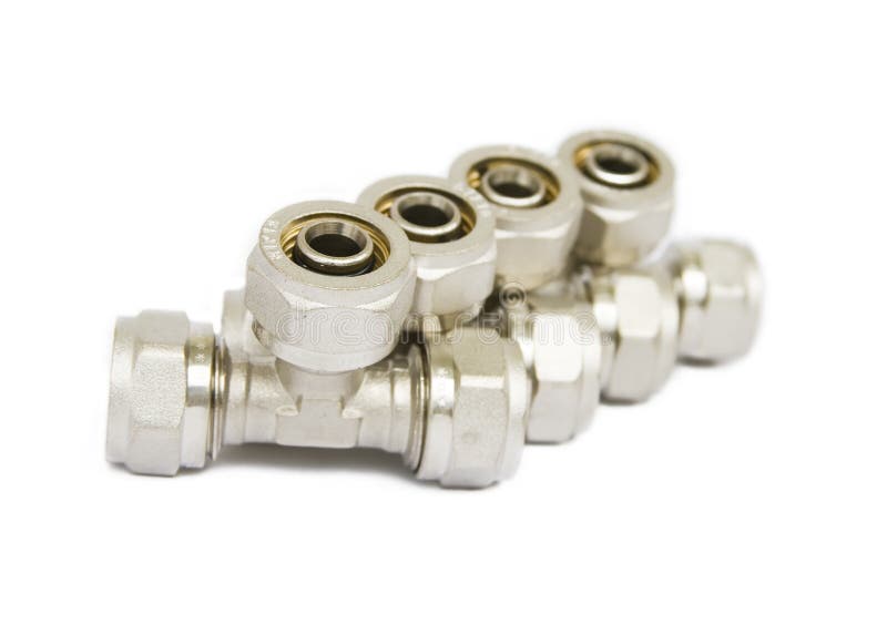 Fittings for metal pipes stock image. Image of liquids 14858069