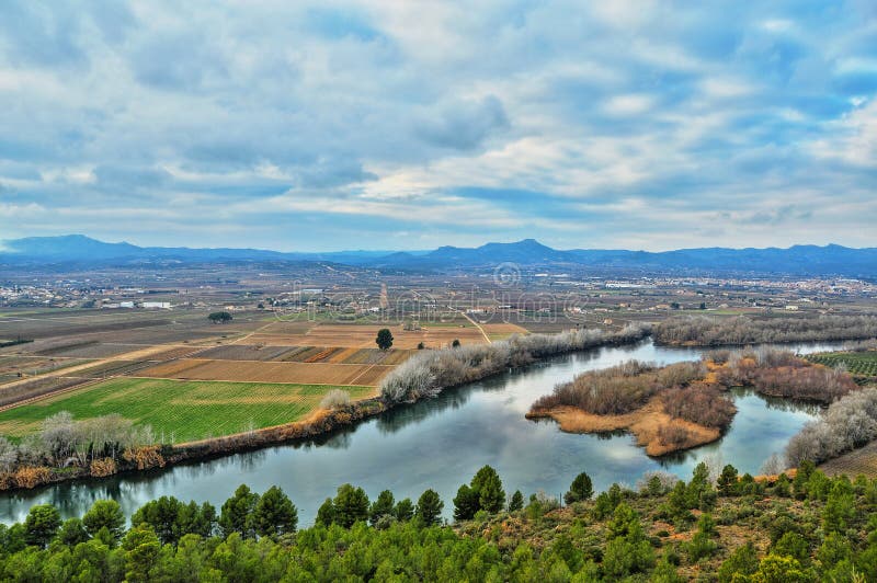 Fiume di Ebro, Spagna immagini stock