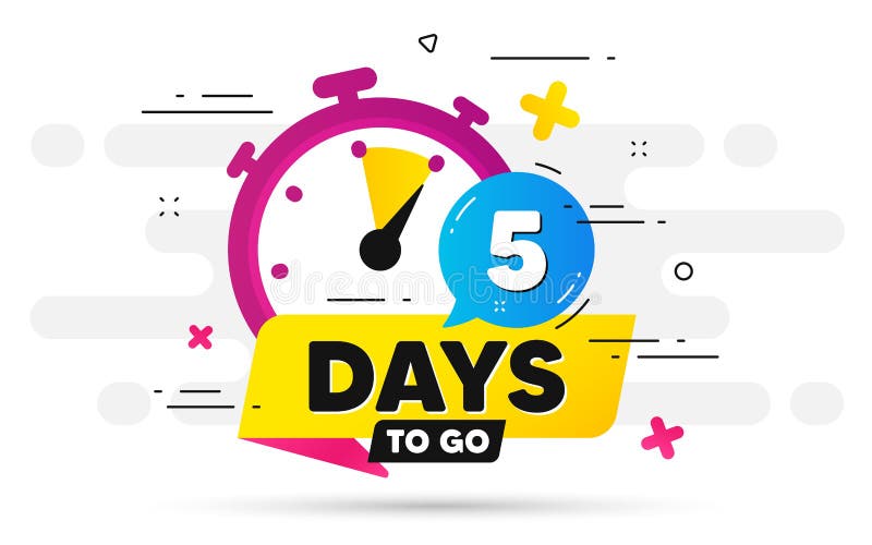 Five Days Left Icon 5 Days To Go Vector Stock Vector Illustration