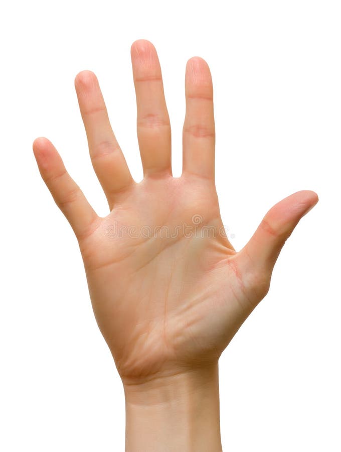 Cinque dita di una mano femminile.