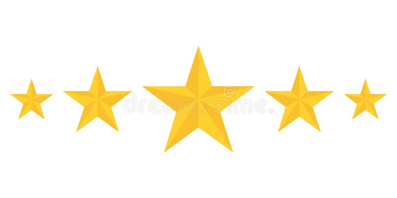 Five golden stars rating showing best quality stock illustration Five golden stars rating showing best quality stock illustration