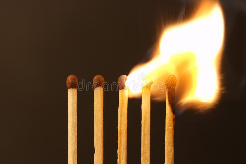 Five matches fire stock image. Image of ignition, matches 9684253