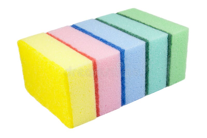 Five Multicolored Kitchen Sponges Stock Photo Image of household
