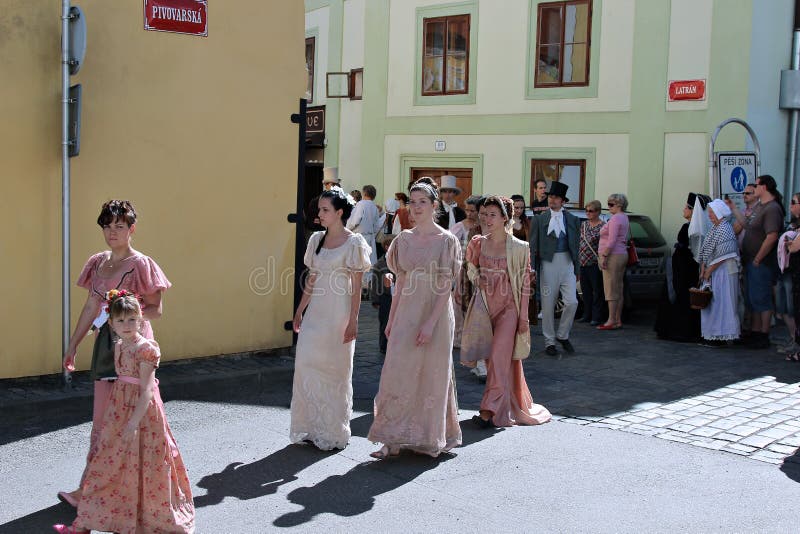 Five-petalled Rose Festival in Cesky Krumlov in the Czech Republic stock image Five-petalled Rose Festival in Cesky Krumlov in the Czech Republic stock image