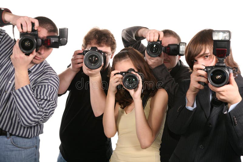 Group of photographers stock photo. Image of papparazzi 5469088