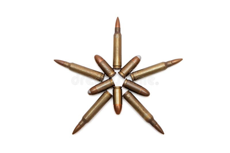 Five-pointed star made of cartridges