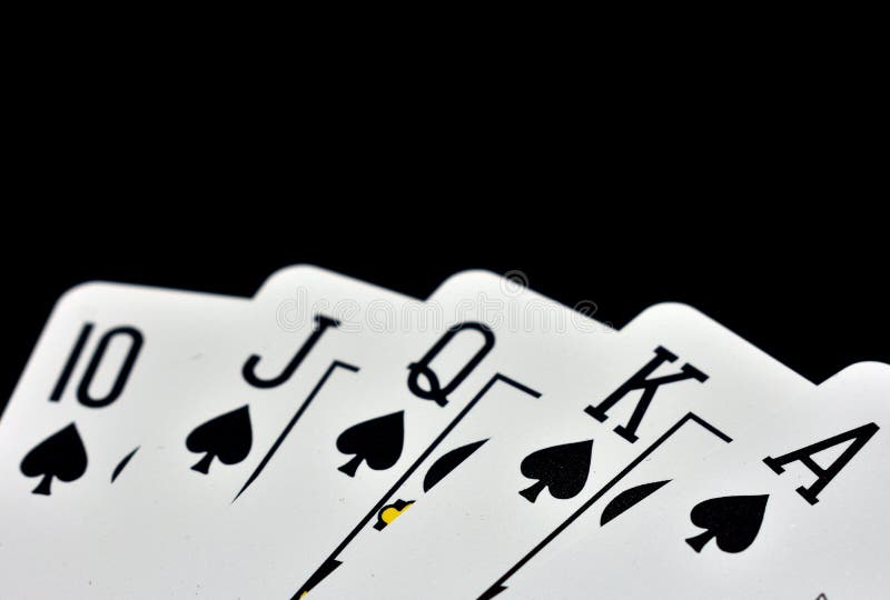 Royal state flush in spades royalty free stock photo