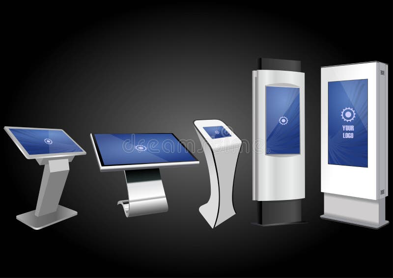 Five Promotional Interactive Information Kiosk, Advertising Display