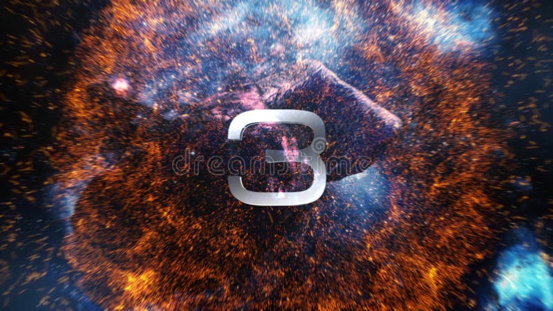 Five Second Countdown with Abstract space rocks scence universe stock illustration