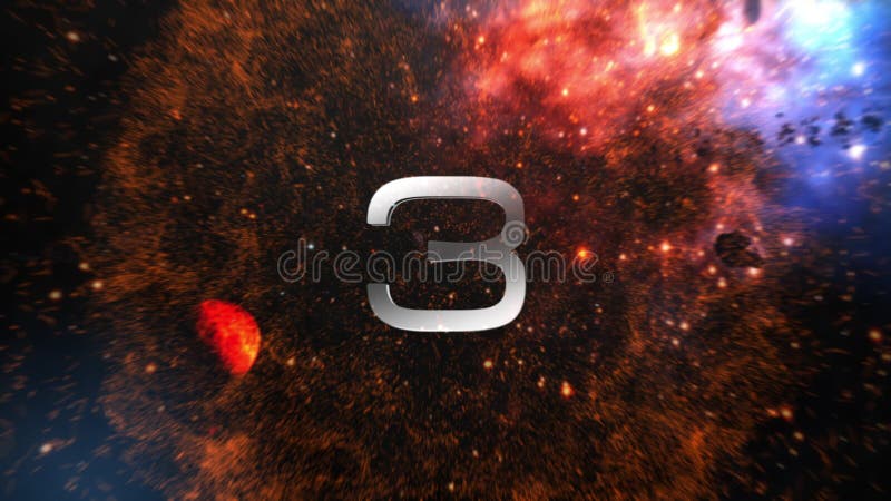 Five seconds Countdown Timer with abstract space nebula universe royalty free illustration