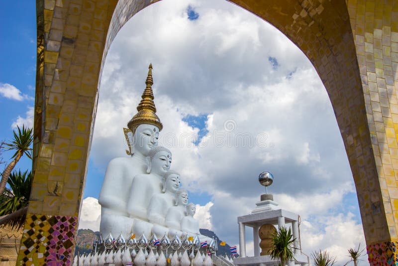 Wat Pha Sorn KaewWat Phra Thart Pha Kaewis a Buddhist monastery and temple in Khao Kho,Phetchabun,north-central Thailand.It is located at the top of a mountain surrounded by other mountains.The main pagoda and surrounding buildings are adorned with over 5 million colorful mosaic tiles and pottery items.5 sitting Buddha statues were already finished and very attractive. Wat Pha Sorn KaewWat Phra Thart Pha Kaewis a Buddhist monastery and temple in Khao Kho,Phetchabun,north-central Thailand.It is located at the top of a mountain surrounded by other mountains.The main pagoda and surrounding buildings are adorned with over 5 million colorful mosaic tiles and pottery items.5 sitting Buddha statues were already finished and very attractive.