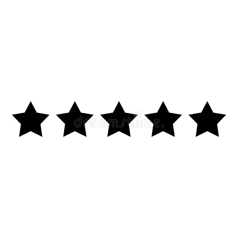 Five Stars 5 Stars Rating Concept Icon Black Color Vector ...