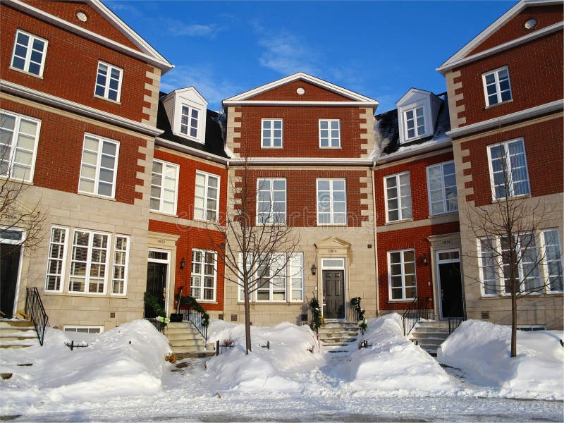 Five town homes stock image. Image of cars, buildings 8380763