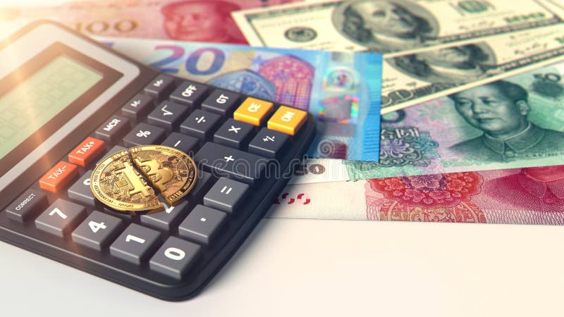 Fixare bitcoin fisurată pe calculator. risc ridicat pentru investițiile în criptare 3d stock illustration