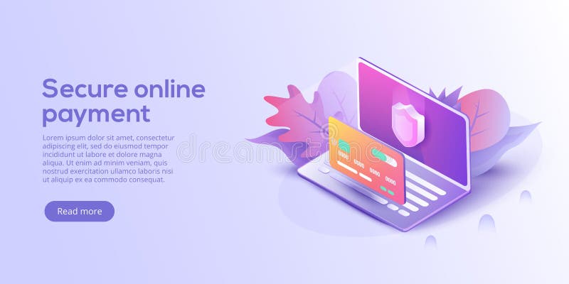 Fixe o pagamento em linha para o illustrati isométrico do vetor do comércio eletrônico ilustração royalty free Fixe o pagamento em linha para o illustrati isométrico do vetor do comércio eletrônico ilustração royalty free
