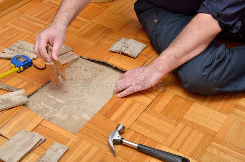 Fixing Parquet in the Apartment stock photo Fixing Parquet in the Apartment stock photo