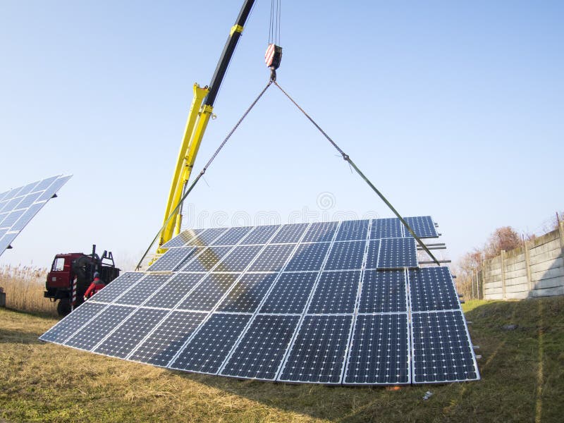 Fixing the PV system stock image. Image of technology - 140096897